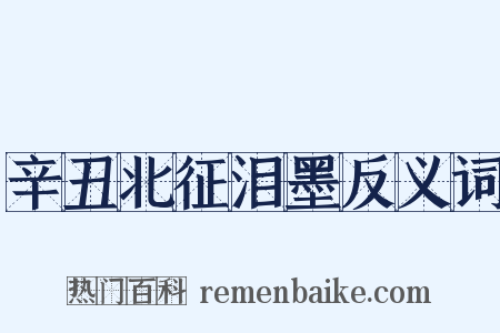 辛丑北征泪墨反义词是什么意思的图片
